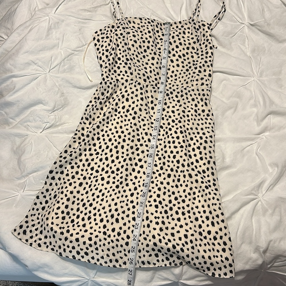 GB Medium Juniors Strappy White Cream Polka Dot Dress Mini Dress - Picture 15 of 16